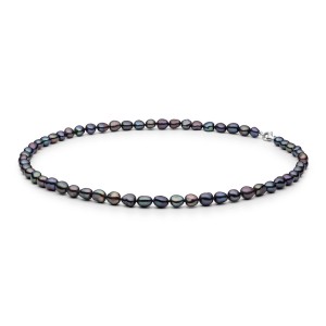 Colier perle naturale baroque negre cu reflexii si argint 45 cm DiAmanti BDB47-G (Argint 925‰ 0,5 g.)